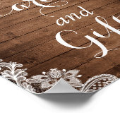 Rustic Sunflower String Lights Kaart en Gifts Sign Poster (Hoek)