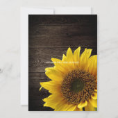 Rustic Sunflower String Lights Lace Barn Wedding Kaart (Achterkant)