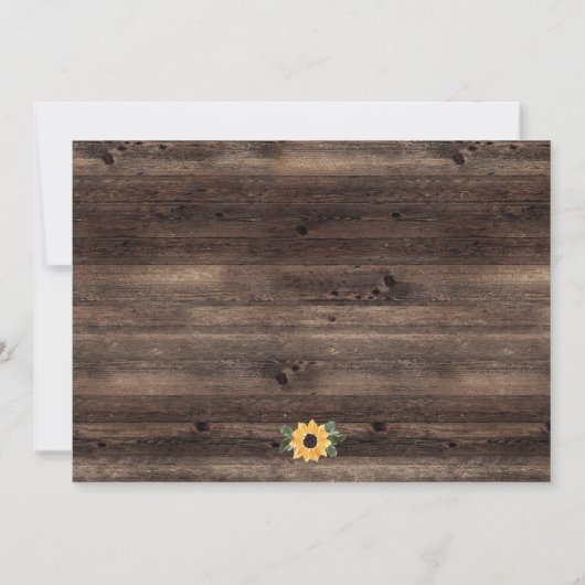 Rustic Sunflower String Lights Rehearsal Dinner Kaart (Achterkant)
