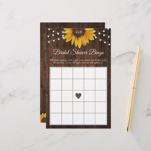 Rustic Sunflower String Lights Vrijgezellenfeest B (Voorkant / Achterkant in situ)