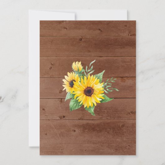 Rustic Sunflower String Lights Vrijgezellenfeest Kaart (Achterkant)