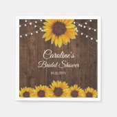 Rustic Sunflower String Lights Vrijgezellenfeest Servet (Voorkant)