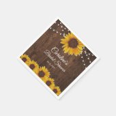 Rustic Sunflower String Lights Vrijgezellenfeest Servet (Hoek)