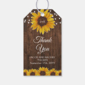Rustic Sunflower String Lights Wedding Bedankt Cadeaulabel (Voorkant)