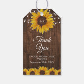 Rustic Sunflower String Lights Wedding Bedankt Cadeaulabel (Achterkant)