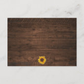 Rustic Sunflower String Lights Wedding Details Informatiekaartje (Achterkant)