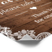 Rustic Sunflower String Lights Wedding Favors Sign Poster (Hoek)