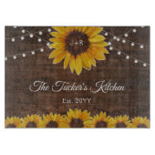 Rustic Sunflower String Lights Wedding Gift Snijplank (Voorkant)