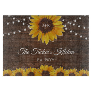 Rustic Sunflower String Lights Wedding Gift Snijplank