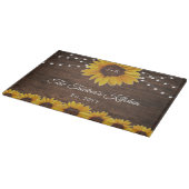 Rustic Sunflower String Lights Wedding Gift Snijplank (Hoek)