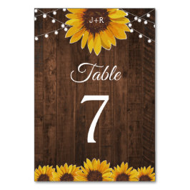 Rustic Sunflower String Lights Wedding Kaart