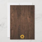 Rustic Sunflower String Lights Wedding Kaart (Achterkant)