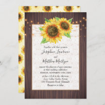 Rustic Sunflower String Lights Wedding