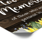Rustic Sunflower String Lights Wedding Memorial Poster (Hoek)