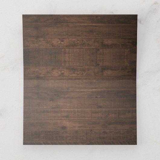 Rustic Sunflower String Lights Wedding Plaatskaartje (Binnenkant ongevouwen)