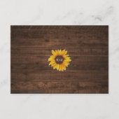 Rustic Sunflower String Lights Wedding Reception Informatiekaartje (Achterkant)