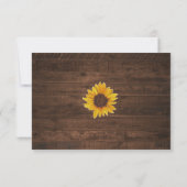 Rustic Sunflower String Lights Wedding RSVP Kaart (Achterkant)