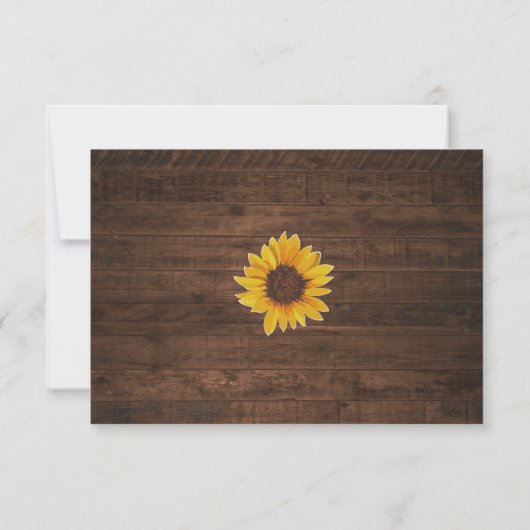 Rustic Sunflower String Lights Wedding RSVP Kaart (Achterkant)