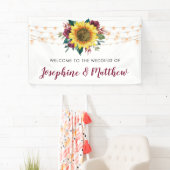 Rustic Sunflower String Lights Wedding Spandoek (Insitu)