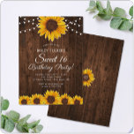 Rustic Sunflower Sweet 16 Birthday String Lights Kaart<br><div class="desc">Dit ontwerp is voorzien van geschilde zonnebloemen van de waterverf op een rustige houtachtergrond voorzien van snaarverlichting. Klik de aanpassingsknoop voor meer flexibiliteit in het wijzigen van de tekst of het bewegen van de grafiek! De variaties van dit ontwerp en de coördinerende producten zijn beschikbaar in onze winkel, zazzle.com/doodlelulu*. Neem...</div>