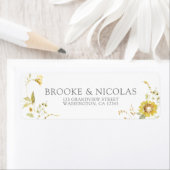 Rustic Sunflower Tandem Bicycle Waterverf Wedding Etiket (Insitu)