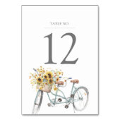 Rustic Sunflower Tandem Bicycle Waterverf Wedding Kaart (Achterkant)