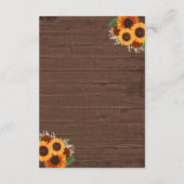 Rustic Sunflower Terracotta Roos Wedding Details Informatiekaartje (Achterkant)