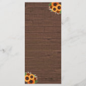 Rustic Sunflower Terracotta Rozen Boho Wedding Menu (Achterkant)