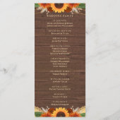 Rustic Sunflower Terracotta Rozen Boho Wedding Programmakaart (Achterkant)