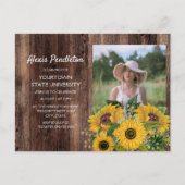 Rustic Sunflower Trunk Party Dorm Shower Uitnodiging Briefkaart (Voorkant)
