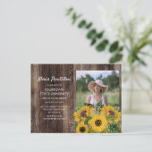 Rustic Sunflower Trunk Party Dorm Shower Uitnodiging Briefkaart (Staand voorkant)