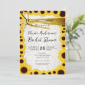Rustic Sunflower Twine Bridal Wedding Invitting Kaart (Staand voorkant)