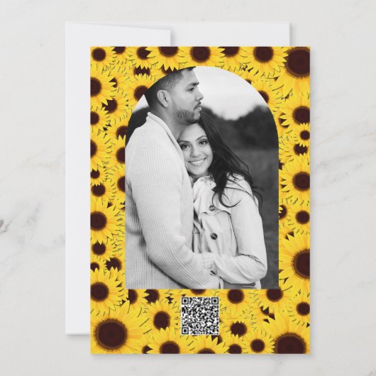 Rustic Sunflower Twine Bridal Wedding Invitting Kaart (Achterkant)