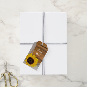 Rustic Sunflower Veil country Wedding Favor Tags Cadeaulabel