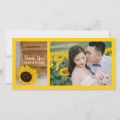 Rustic Sunflower Veil Weddenschap Bedankt (Voorkant)