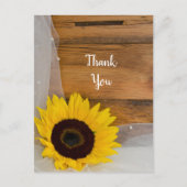 Rustic Sunflower Veil Weddenschap Bedankt Briefkaart (Voorkant)