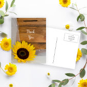 Rustic Sunflower Veil Weddenschap Bedankt Briefkaart
