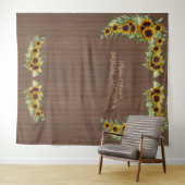Rustic Sunflower Vrijgezellenfeest Barn Photo Boot Wandkleed (In Situ (horizontaal))