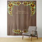 Rustic Sunflower Vrijgezellenfeest Barn Photo Boot Wandkleed (In situ)