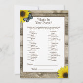 Rustic Sunflower Wat is er in je Baby shower? Kaart (Voorkant)