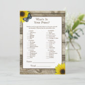 Rustic Sunflower Wat is er in je Baby shower? Kaart (Staand voorkant)