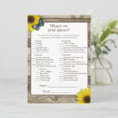Rustic Sunflower Wat is er op je Baby shower? Kaart (Staand voorkant)