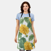 Rustic Sunflower Watercolor Floral Boho Farmhouse  Schort (Gedragen)