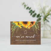 Rustic Sunflower We hebben het nieuwe adres Briefk Briefkaart (Staand voorkant)