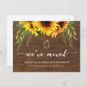 Rustic Sunflower We hebben het nieuwe adres Briefk Briefkaart (Voorkant / Achterkant)