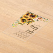 Rustic Sunflower Wedding Acryl Uitnodigingen (Laagn)