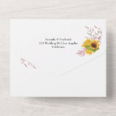 Rustic Sunflower Wedding All In One Uitnodiging (Achterkant)