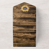 Rustic Sunflower Wedding All In One Uitnodiging (Buitenkant)