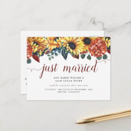 Rustic Sunflower Wedding Announding Briefkaart