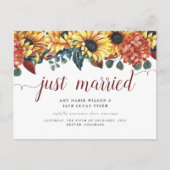 Rustic Sunflower Wedding Announding Briefkaart (Voorkant)